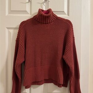 Madewell Rust Turtleneck Sweater